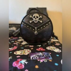 Rebels Ride Skull Crossbody Oval Bag